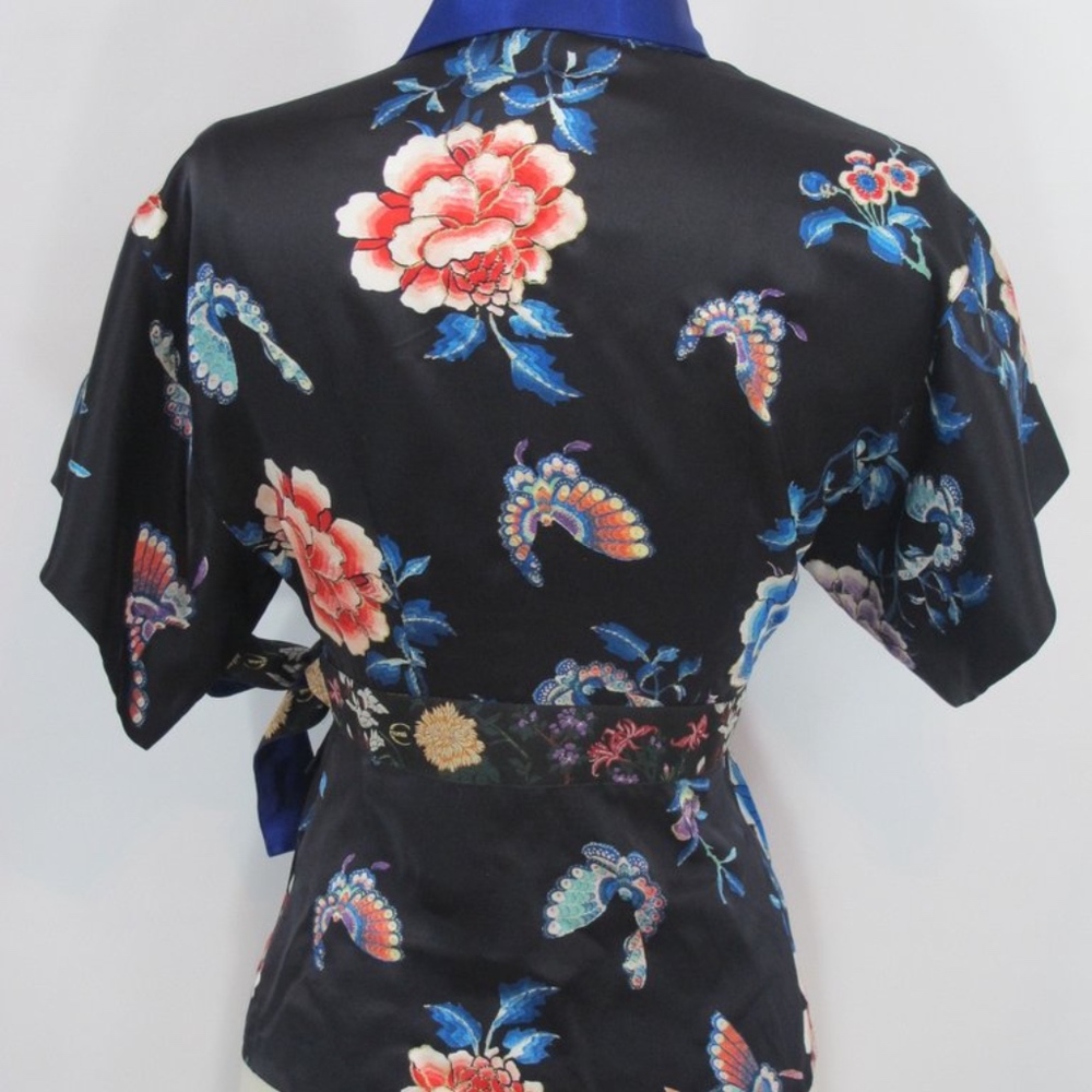 Just Cavalli Roberto Silk Kimono Wrap Top Blouse - Picture 2 of 5